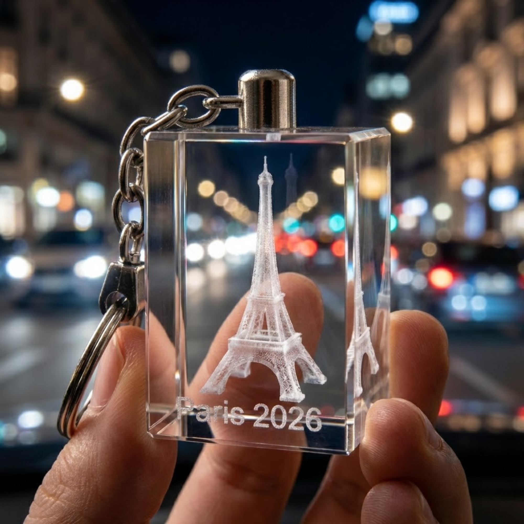 Premium 3D Laser Engraved Crystal - Victory Keychain | The Moment You Made It