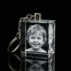 Premium 3D Laser Engraved Crystal - Family Keychain | Tiny Hands, Timeless Love