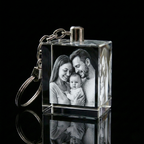 Premium 3D Laser Engraved Crystal - Family Keychain | Tiny Hands, Timeless Love