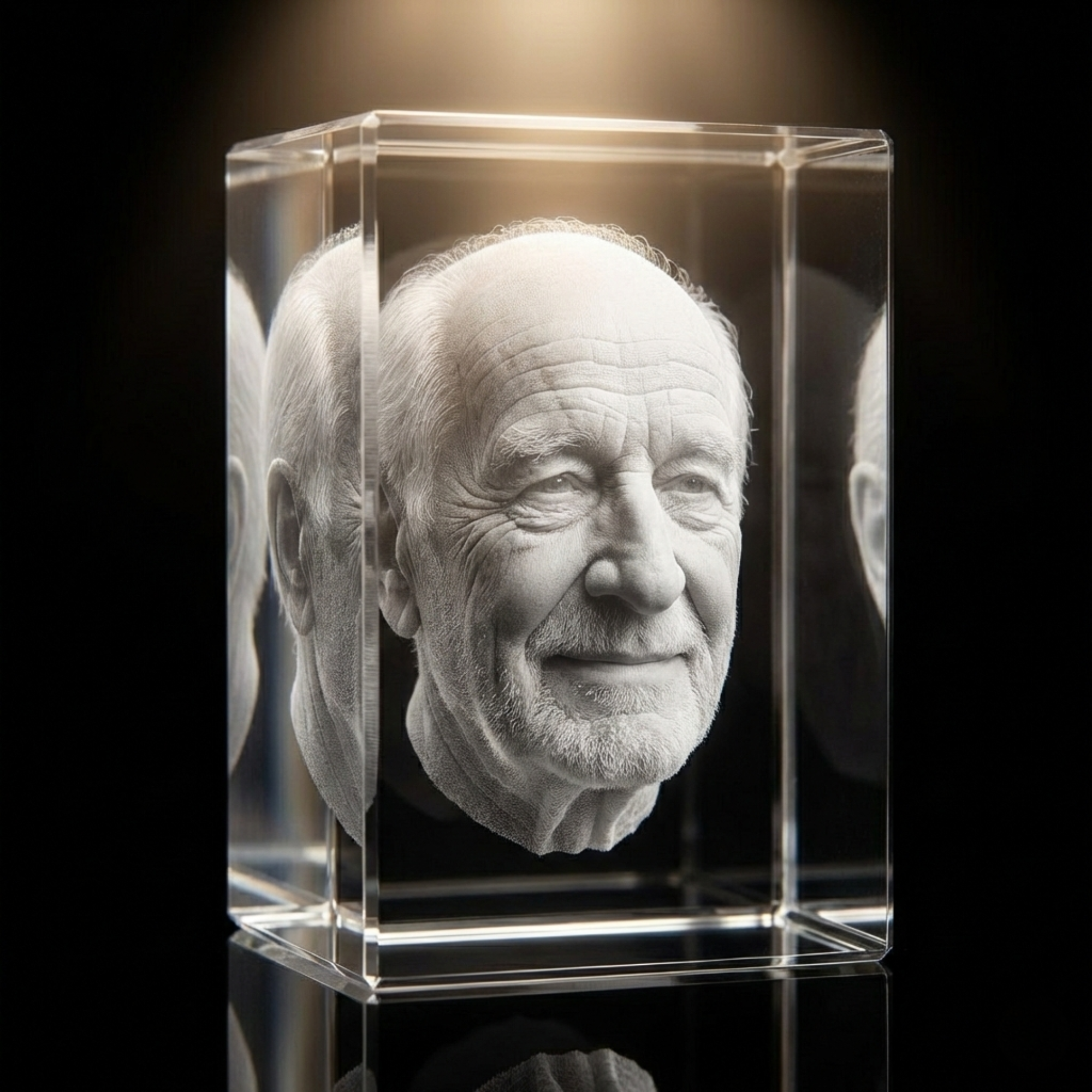 Premium 3D Laser Engraved Crystal - Memorial Crystal Block | The Light They Left Behind