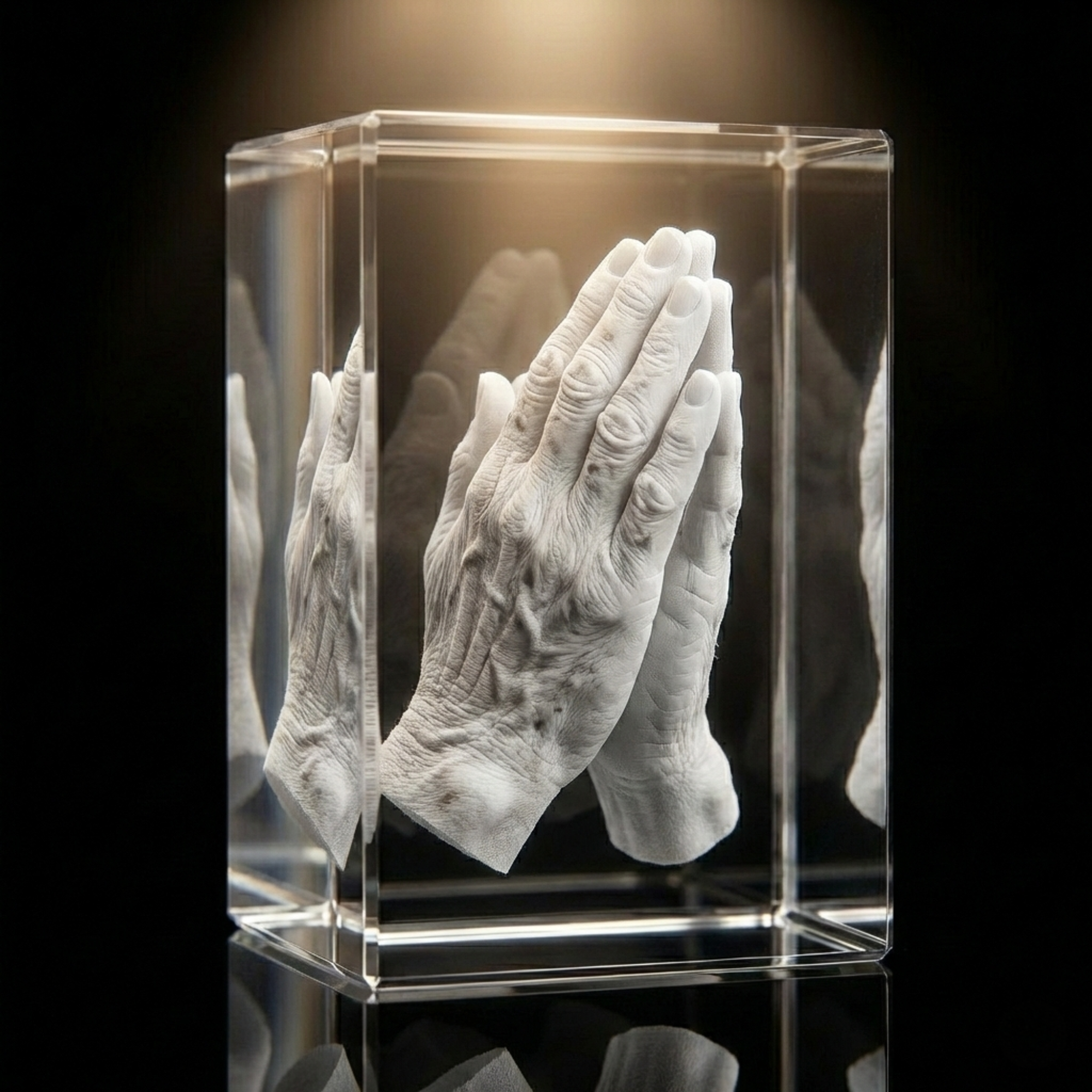Premium 3D Laser Engraved Crystal - Memorial Crystal Cube | The Light They Left Behind