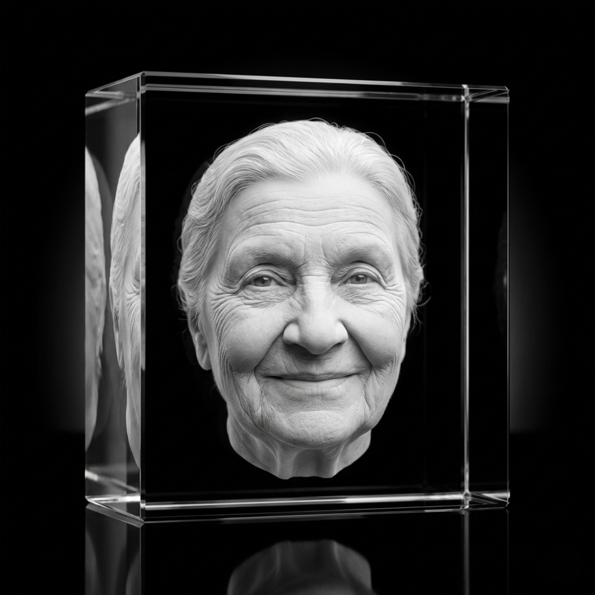 Premium 3D Laser Engraved Crystal - Memorial Crystal Block | The Light They Left Behind