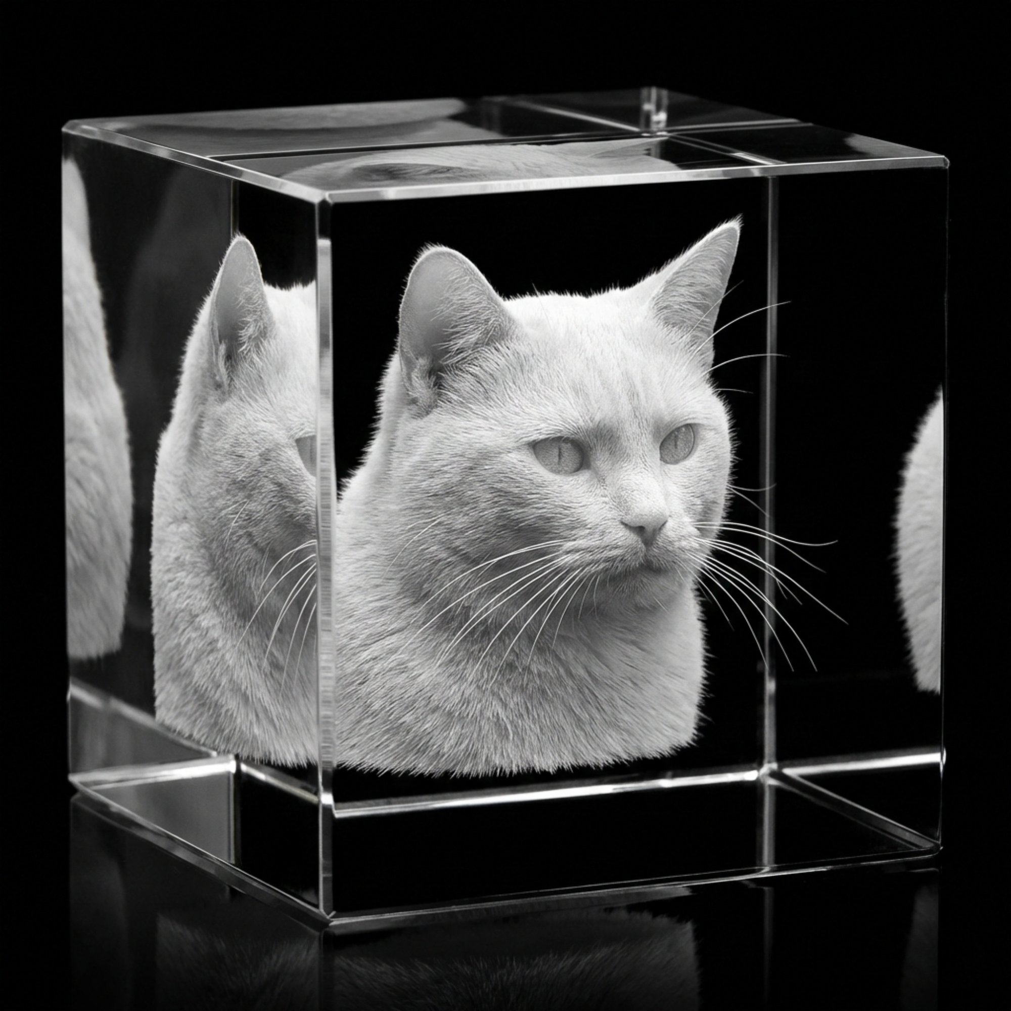 Premium 3D Laser Engraved Crystal - Memorial Crystal Cube | The Light They Left Behind