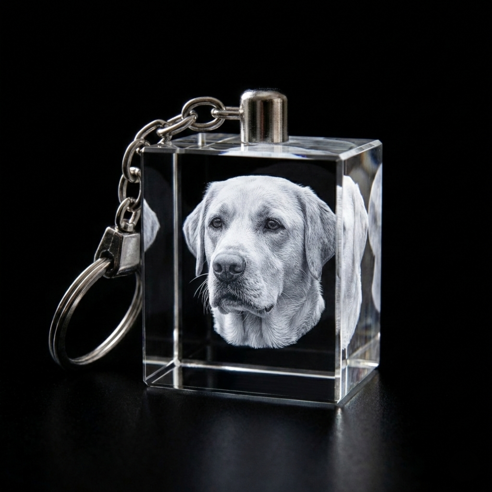 Premium 3D Laser Engraved Crystal - Memorial Keychain | The Light They Left Behind