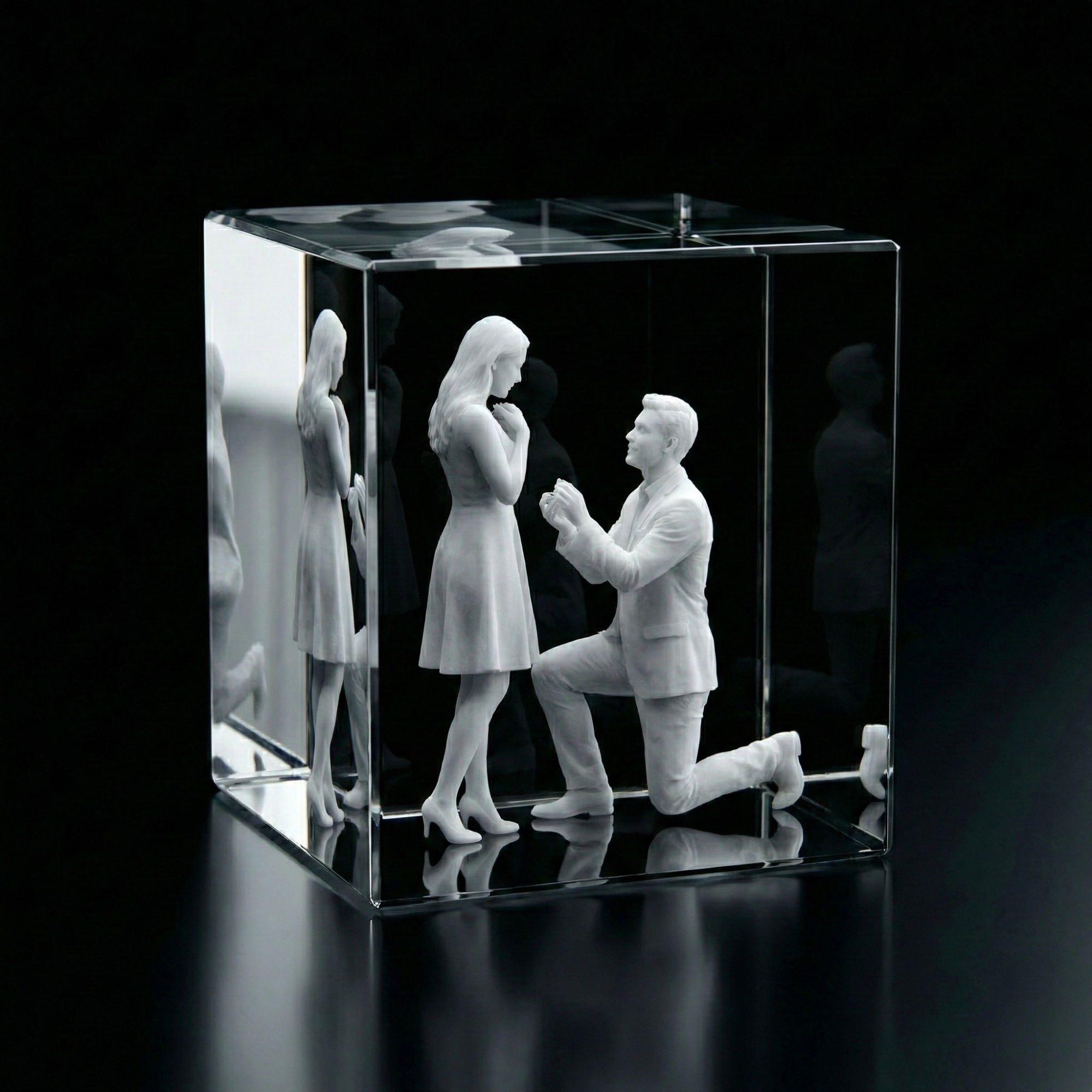 Premium 3D Laser Engraved Crystal - Victory Cube | The Moment You Made It