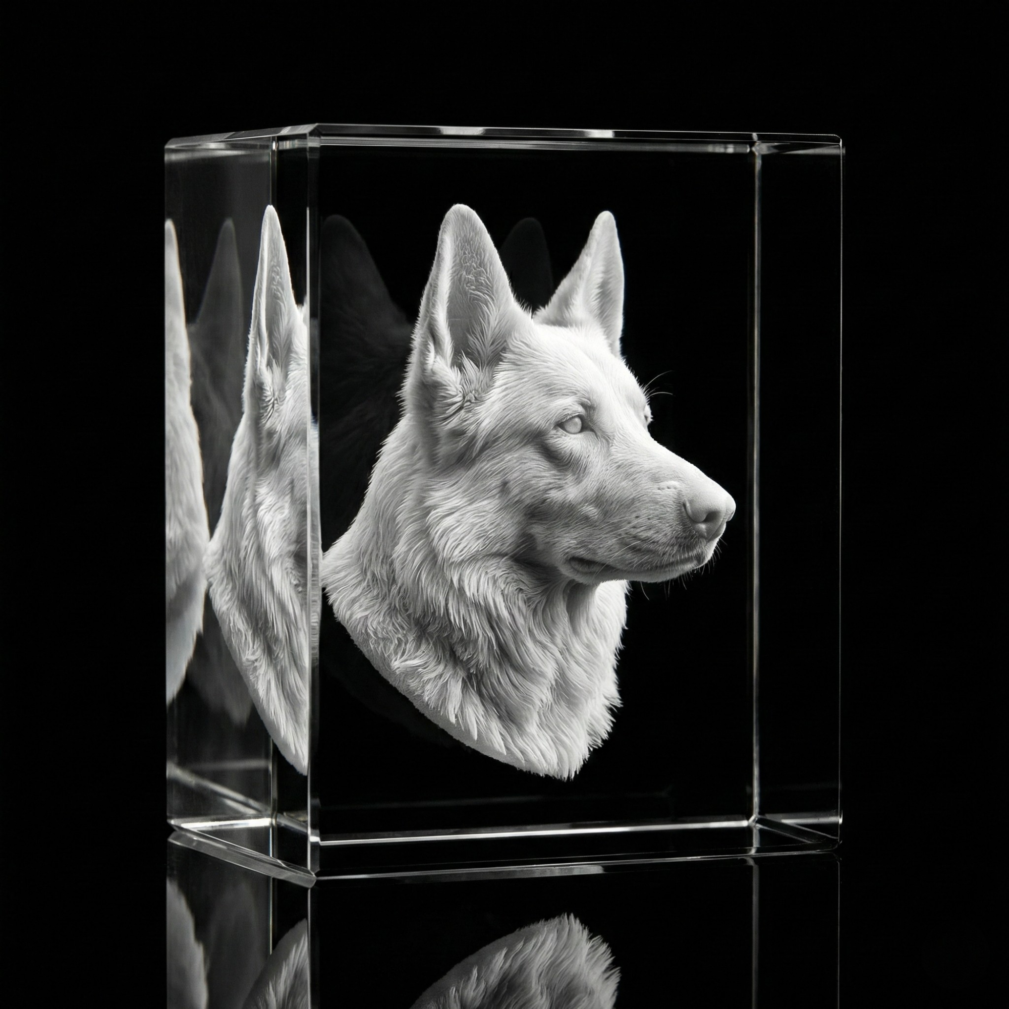 Premium 3D Laser Engraved Crystal - Pet Crystal Block | Forever By Your Side