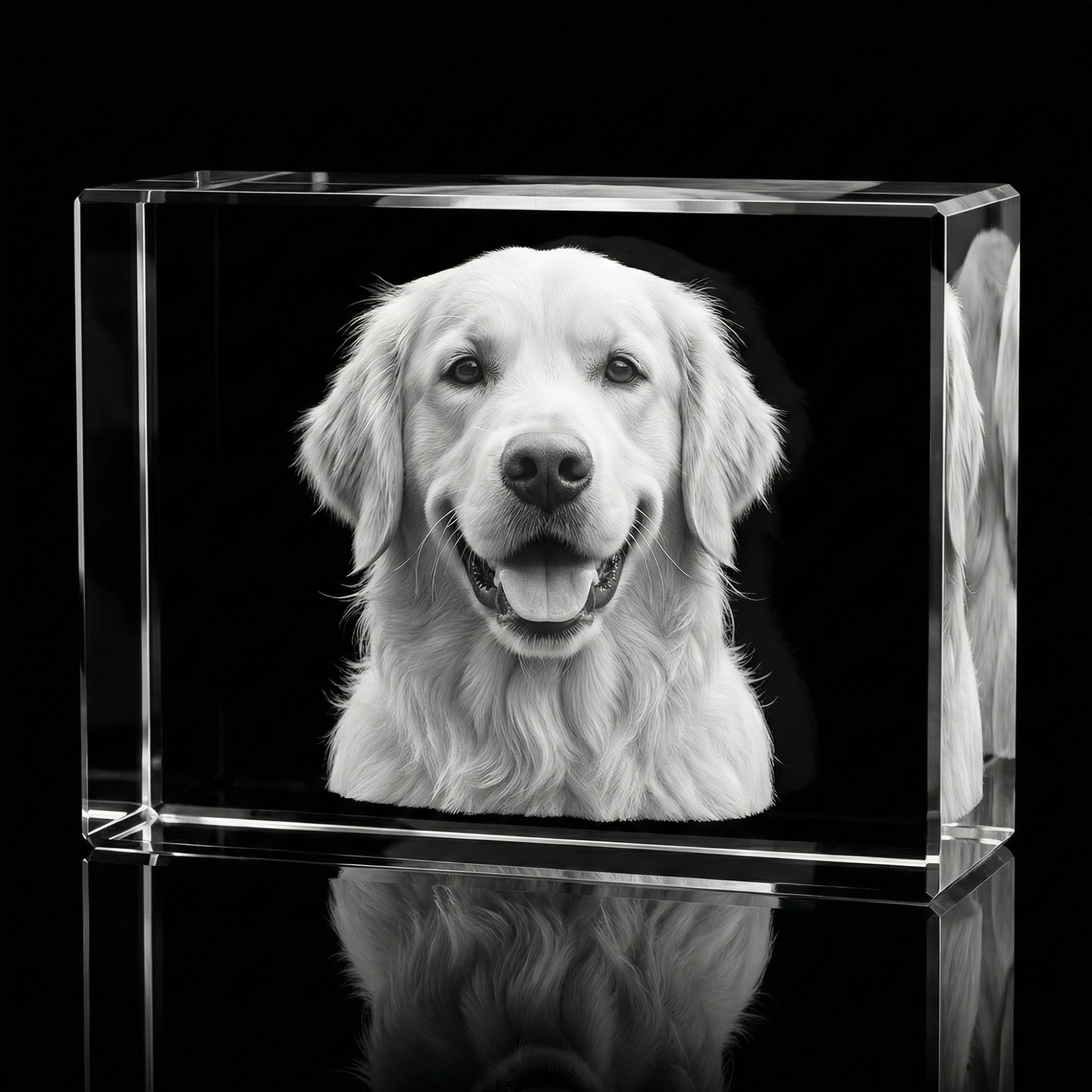 Premium 3D Laser Engraved Crystal - Pet Crystal Block | Forever By Your Side