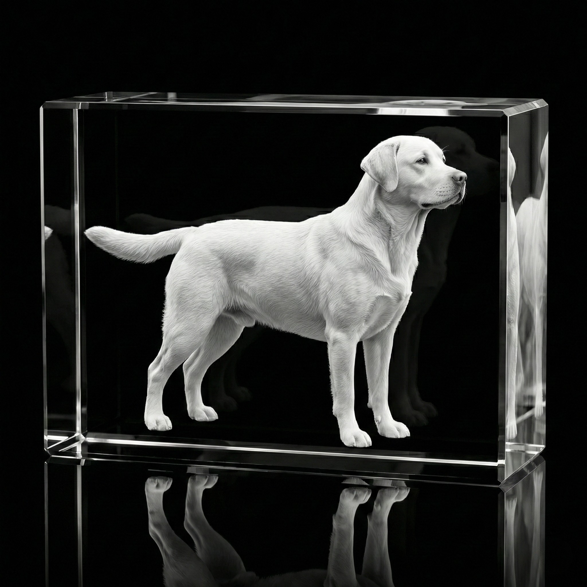 Premium 3D Laser Engraved Crystal - Pet Crystal Block | Forever By Your Side