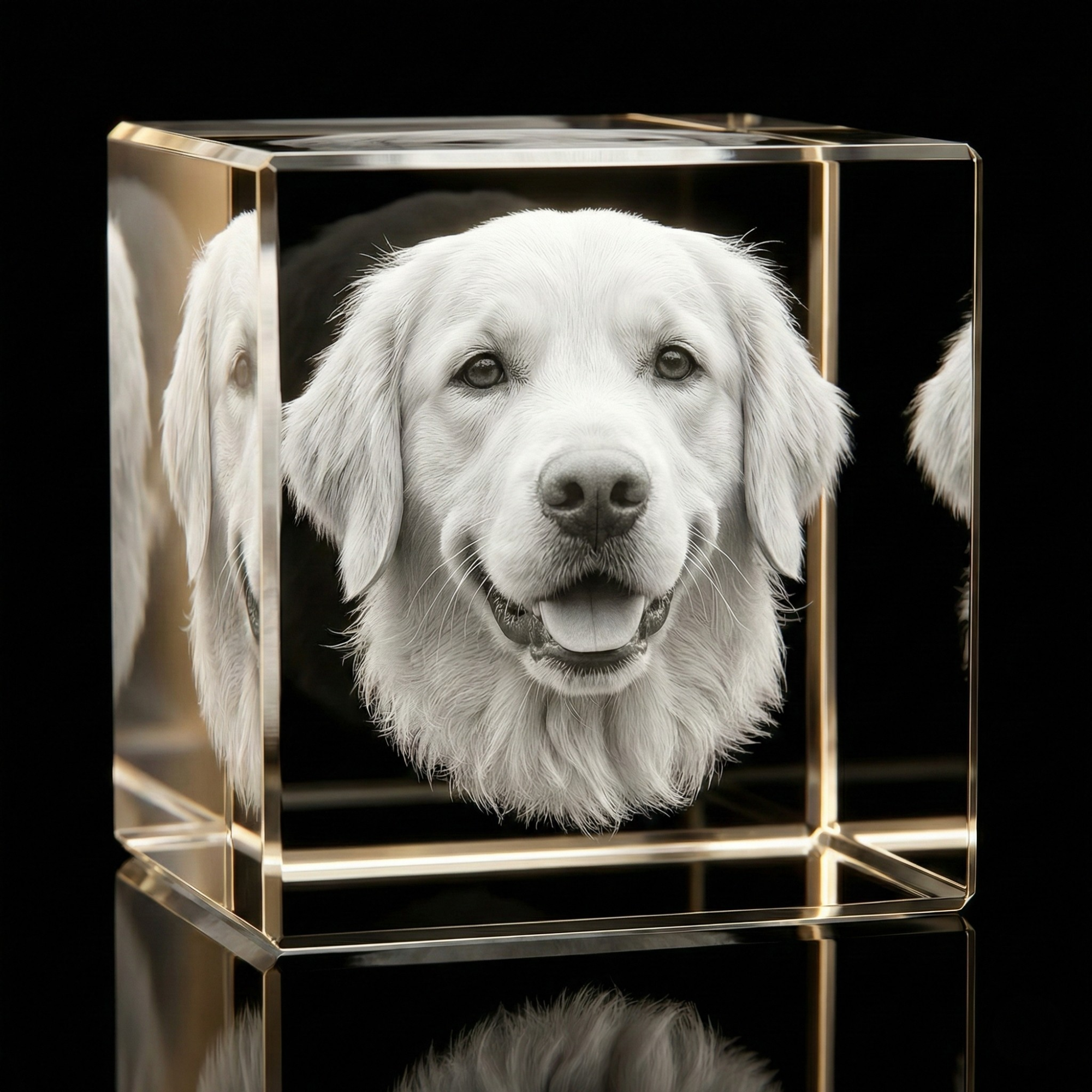 Premium 3D Laser Engraved Crystal - Pet Crystal Cube | Forever By Your Side