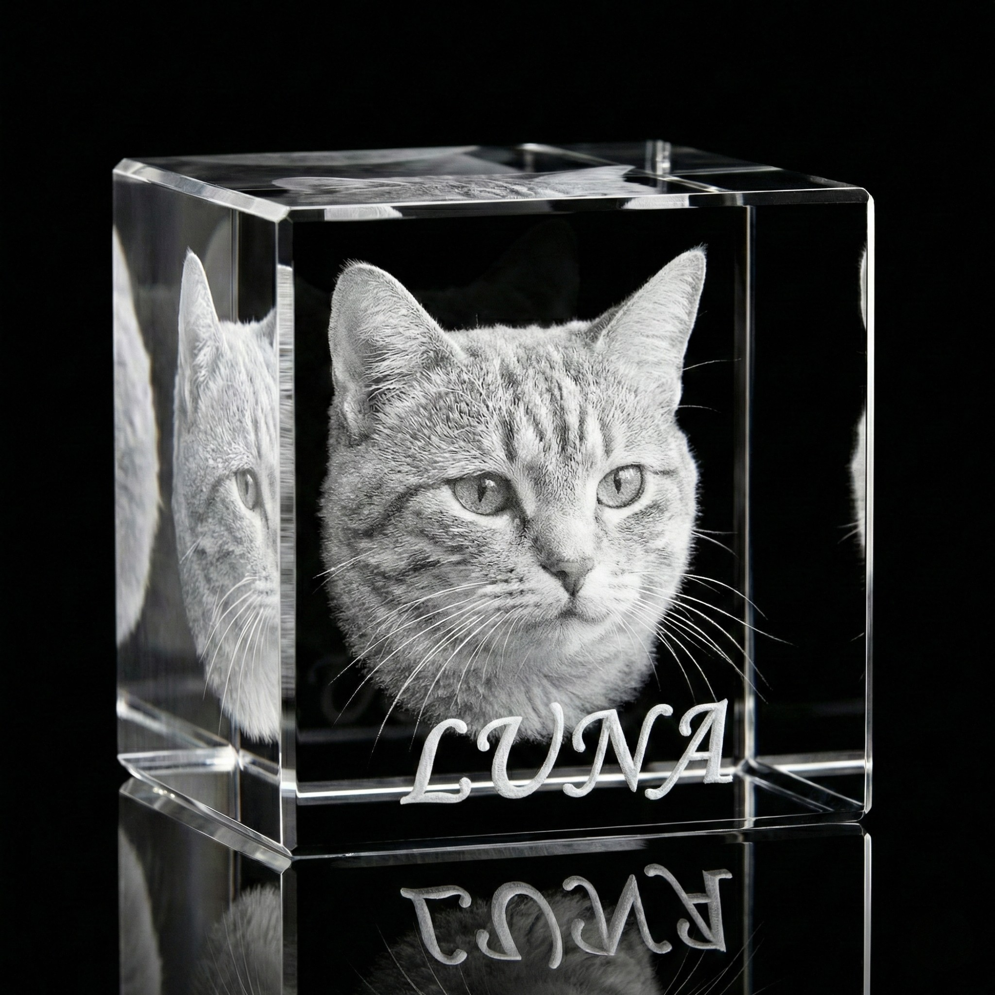 Premium 3D Laser Engraved Crystal - Pet Crystal Cube | Forever By Your Side