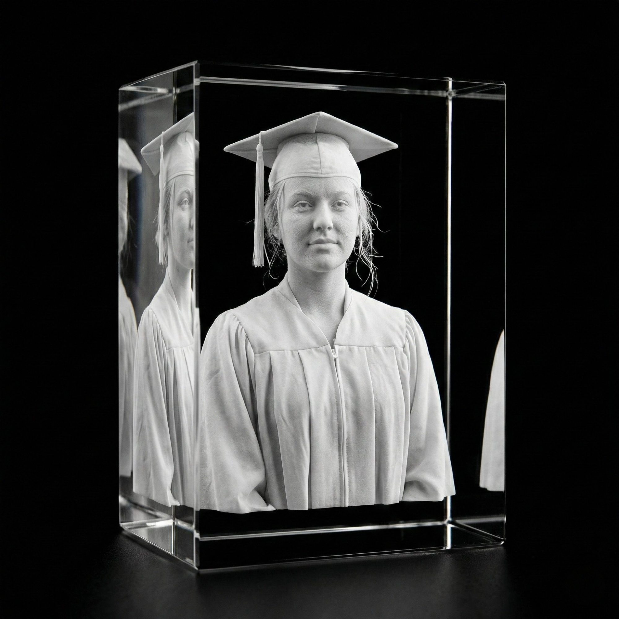 Premium 3D Laser Engraved Crystal - Victory Block | The Moment You Made It