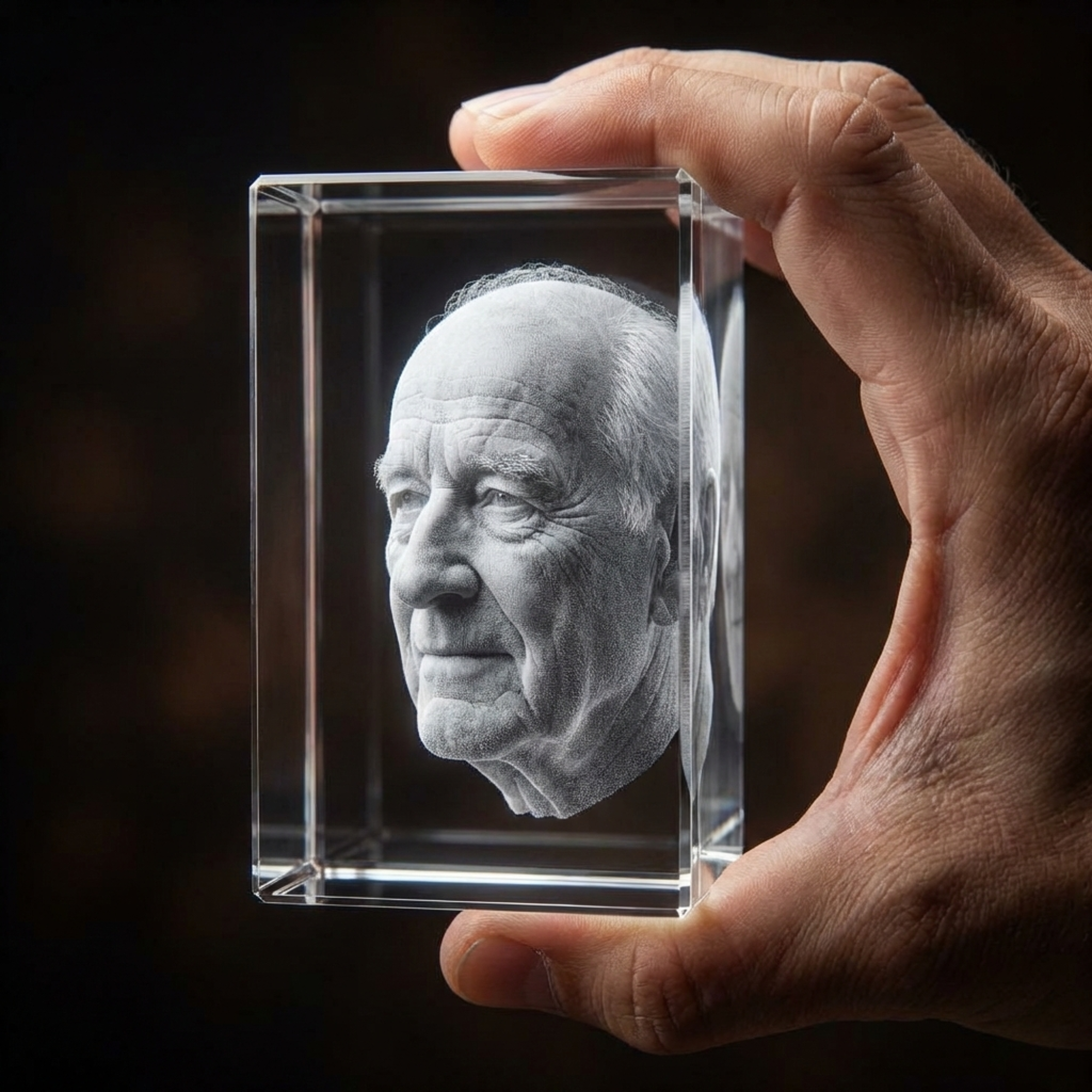 Premium 3D Laser Engraved Crystal - Victory Block | The Moment You Made It