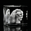 Premium 3D Laser Engraved Crystal - Family Crystal Cube | Tiny Hands, Timeless Love