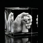 Premium 3D Laser Engraved Crystal - Family Crystal Cube | Tiny Hands, Timeless Love