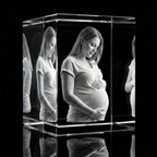 Premium 3D Laser Engraved Crystal - Family Crystal Cube | Tiny Hands, Timeless Love