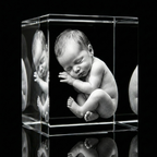 Premium 3D Laser Engraved Crystal - Family Crystal Cube | Tiny Hands, Timeless Love