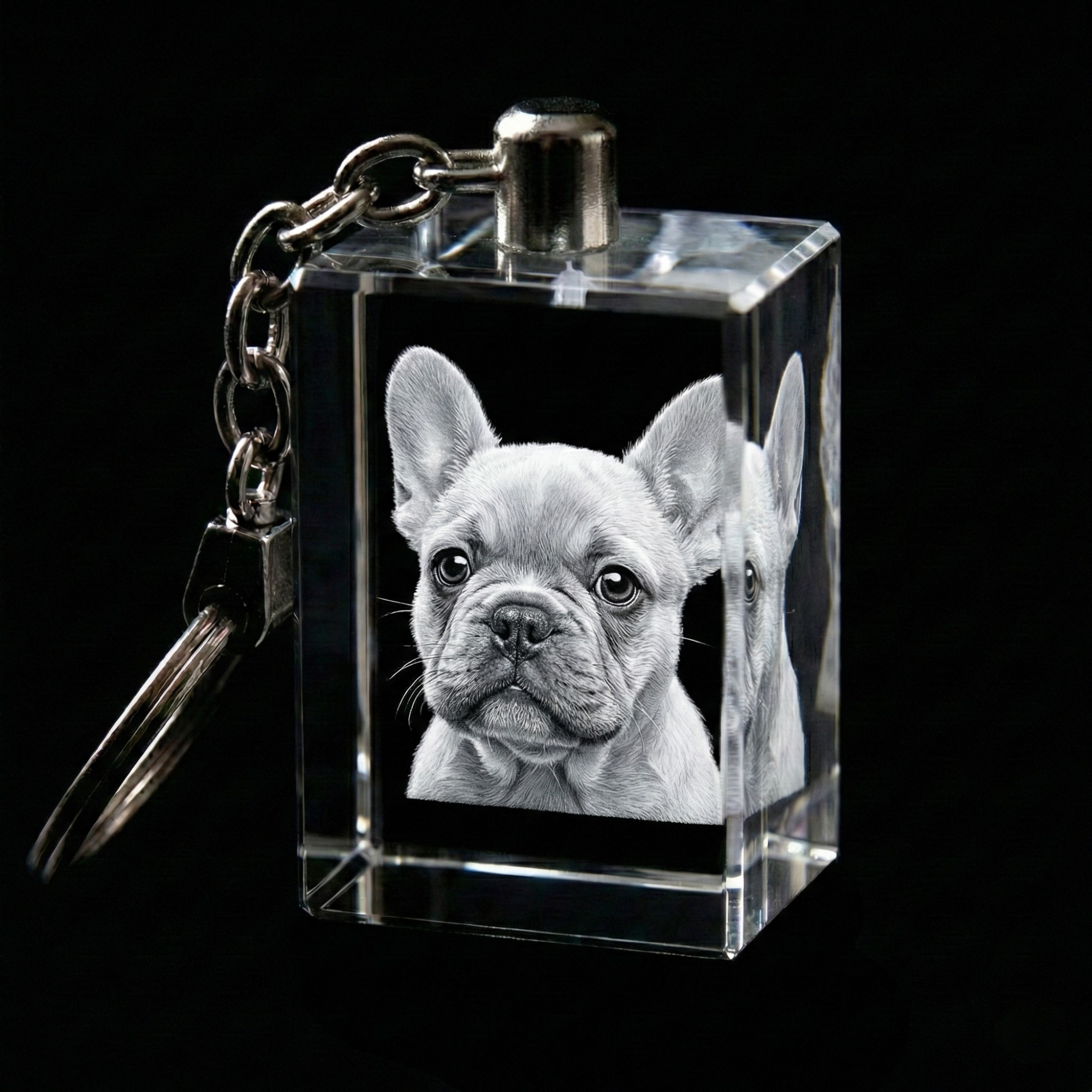 Premium 3D Laser Engraved Crystal - Pet Crystal Keychain | Forever By Your Side