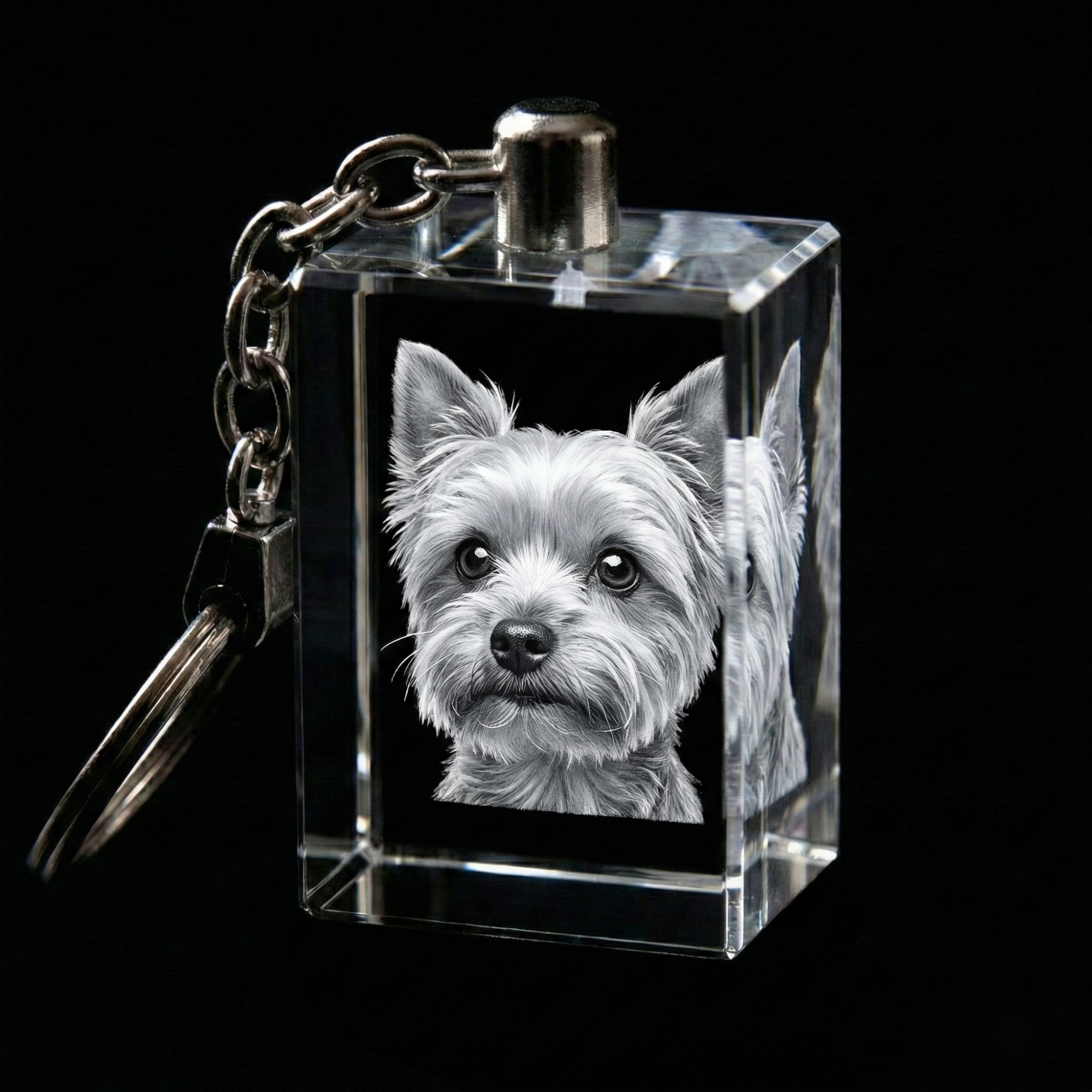 Premium 3D Laser Engraved Crystal - Pet Crystal Keychain | Forever By Your Side